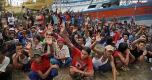 Para awak kapal yang menjadi korban perbudakan di Kapa lPusaka Benjina Resources.