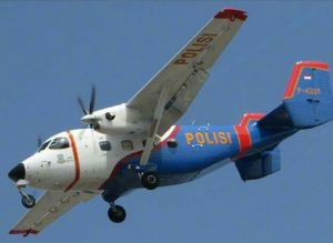 Pesawat Polri type N 28 Skytruck yang jatuh di Perairan Kepri