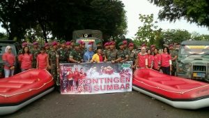 Pelepasan kontingen arung jeram Sumatera Barat.
