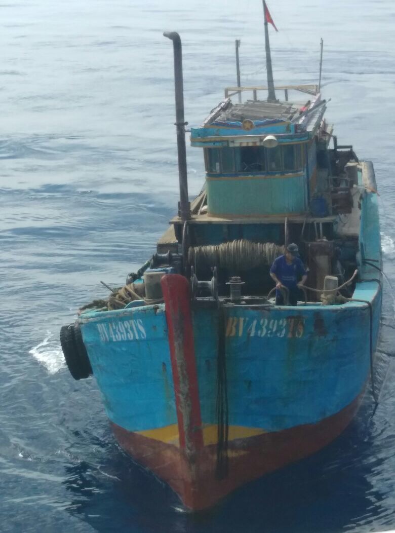 Salah satu dari Kapal Penangkap Ikan Asing Ilegal yang berhasil ditangkap oleh KKP di Perairan Natuna Keulauan Riau.