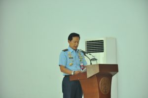 Wakil Kepala Staf Angkatan Udara, Marsekal Madya TNI Hadian Sumintaatmadja berbicara sebagai keynote speach dalam seminar NASPCI.
