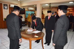 Suasana pelantikan pejabat teras baru Bakamla RI.