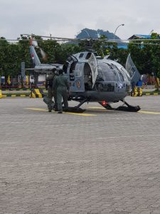 Helikopter Tim SAR Lomba Renan dan Dayung Selat Sunda 2018.