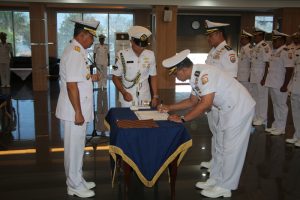 Pangarmada II pimpin sertijab tiga asistennya di Mako Koarmada II, Surabaya, Sabtu (19/5).