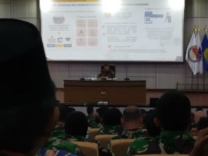 Menko Perekonomian Airlangga Hartanto tatkala memberikan kuliah umum di Seskoal.