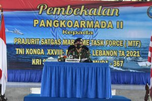 Pangkoarmada II berikan pembekalan kepada Satgas Maritim TNI Konga XXVIII-M Unifil Lebanon TA. 2021.